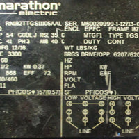 Marathon RN182TTGS11105AAL Motor Marine / Severe Duty 3 Ph, 1/2 HP, 868 RPM