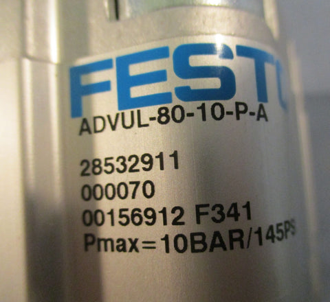 Festo ADVUL8010PA Compact Cylinder 145PSI Max 80mm Piston Dia 10mm Stroke