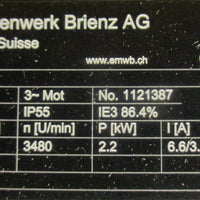 Stafa Wirz Ventilator MKV03500243600 Blower Motor 135315 2.2kW 255 daPa