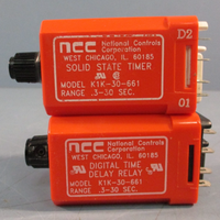 Lot of (2) NCC K1K30661 Time Delay Relay, Solid State, 10 Blades, 0.330 Sec