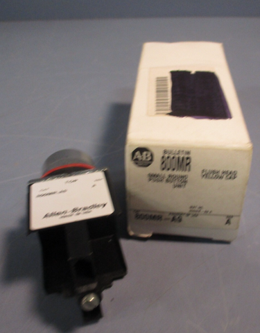 Allen Bradley 800MRA9, Ser A Small Round Push Button Unit Flush Head Yellow Cap