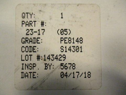 SPX 23-17 Pump Stationary Seal Grade PE8148 For 200 Pump Waukesha