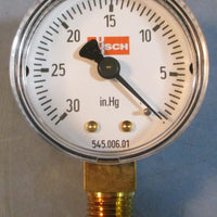 Busch 545.006.01 Vacuum Gauge 030 in.Hg 2" Face Dia 11/8" W