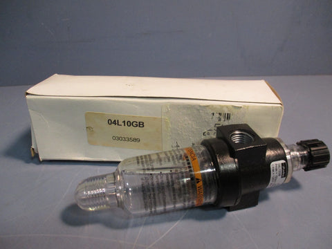 PARKER 04L10GB AirLine Lubricator,MicroMist,Polycarbonate,1/4",NPT 150 PSIG