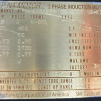Sumitomo TC-FXPA Gearmotor CNHMS2-6125YA-EP-59 59:1 Ratio 2HP  1-1/2" Shaft Dia