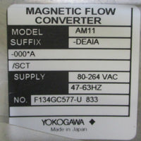 Yokogawa AM11DEA1A000*A Magnetic Flow Converter 80264VAC 4763HZ 3/4" Bore