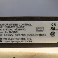 KB Electronics KBIC120 DC Motor Speed Control 090 115 VAC 50/60 Hz VDC 9429A