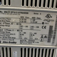 ALLEN BRADLEY POWERFLEX 70 VARIABLE FREQUENCY DRIVE SER A 20AD2P1A0AYNANNN