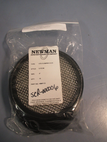 Lot of 10 Newman Size 4” Sanitary STD Clamp E.P.D.M 40MPES