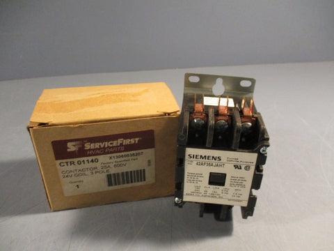 SIEMENS 42AF35AJAHT Furnas Definite Purpose Contactor 3 Pole 25A 600V 24V Coil