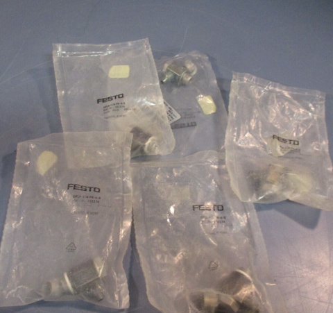 Lot of (5) FESTO GRLA1/4PK6B One Way Flow Control Valve 151174