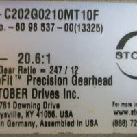 Stober C202G0210MT10F Precision Gearhead 20.6:1 11/4" Shaft Dia 3/4" Bore