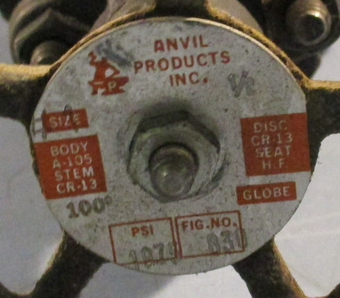 Anvil Products Avail Forged Steel A105 1/2-800 1975 PSI Gate Valve