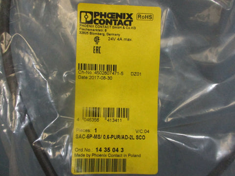Phoenix Contact Sensor Cable SAC-5P-MS/ 0,6-PUR/AD-2L SCO NEW
