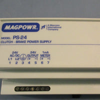 MAGPOWR MAXCESS CLUTCH BRAKE-POWER SUPPLY PS-24 IN: 24AC/DC 2.1A OUT: 24VDC 2.0A