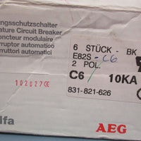 AEG Elfa E82S C6 Miniature Circuit Breaker 277/480V 2 Pole 6A E82SC6 Box of 6