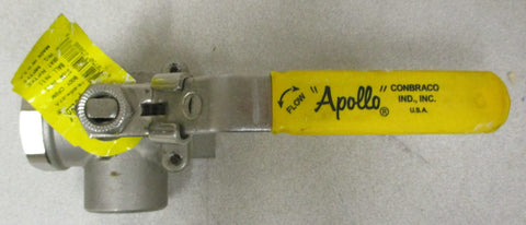Apollo 76-604-27A 3-Way Ball Valve CF8M Body 316SS Stem and Ball