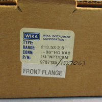 WIKA 9767185 Pressure Gauge Type: 213.53 2.5" 1/4 NPT/CBM Range: 0/-30"HG VAC