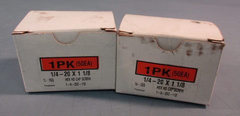 Lot of (2) 1/4-20 x 1-1/8" Hex Head Cap Screw Bolt  18-8 SS 1-H-25C-112 (50EA)