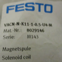 Festo VACN-N-K11-1-0.5-U4-M Solenoid Coil 8029146 24VDC