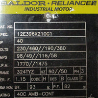 Baldor 12E396X210G1 Motor 3 Phase, 40 HP, 1770/1475 RPM, 324TYZ