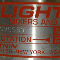 Lightnin SV5S50 Mixer A2A4BG SS Washdown Duty Motor 3 Phase 1/2HP 1740RPM