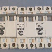 Allen Bradley 1492CB1 Ser B Circuit Breaker Single Pole (Mixed Amp Lot of 8)