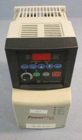 Allen Bradley 22BD2P3N104 Ser A Powerflex 40 AC Drive 3 Phase 0.75kW 380480V