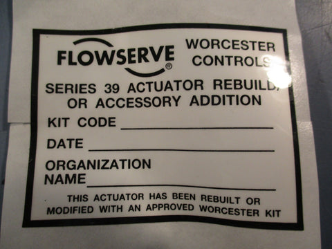Worcester Controls FlowServe 33RK39R6 Series 39 Actuator Rebuild Kit