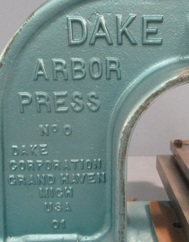 Dake 901005 No. 0 Arbor Press 1-1/2 Ton 4-1/2" Throat Model 0