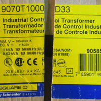 Square D 9070T1000D33 Industrial Control Transfomer 380/400/415V 1kVA