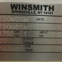 Winsmith E20MDSM51230D4 SE Maximizer Plus Speed Reducer 25:1 1750 RPM 1.01HP