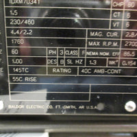 Baldor IDXM7034T Hazardous Location Motor 1.5HP 2700RPM Max 7/8" Shaft Dia