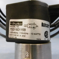 Used Schrader Bellows 753160115B Solenoid Valve 10w 1/8” x 3/32”