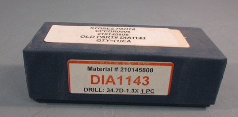 Asahi Diamond Core Drills W14D 11876187 DIA1143 34.7-1.3 B 34.7D-32.7I-1.3X
