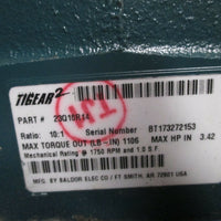 Dodge Tigear 2 Gearbox 10:1 Ratio 1750RPM 3.42HP Input 175RPM 23Q10R14