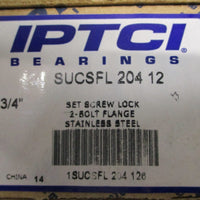 IPTCI Bearings MUCFL20412 2 Bolt Flange Mount Bearing 3/4" Bore SUCSFL 204 12