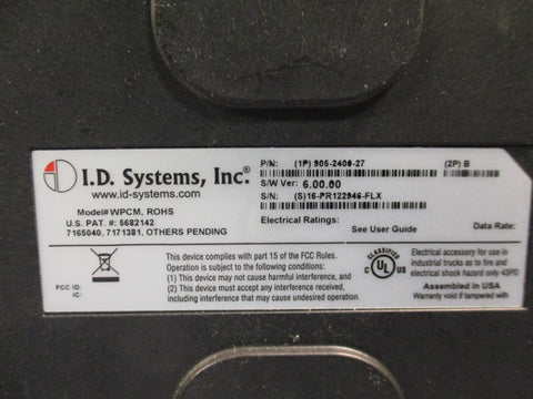 ID Systems 905240027 Signal Relay Model:WPCM, ROHS S/W Ver. 6.00.00