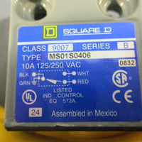 Square D 9007MS01S0406 Limit Switch Ser B 10A 125/250 VAC Class 9007