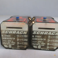 Lot of (2) Schrack RL 371024 Relay 24V CADB14D10/24