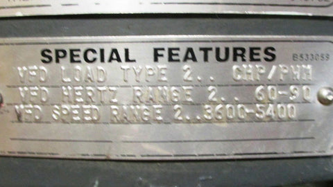 US Motors X15T1BZCRP Vertical Taper Shaft Motor 15 HP 08695940100 CorroDuty