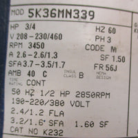 Shipco Pumps Model 116D and Motor Assy Marathon Motor 3/4HP 208-230/460V 3450RPM