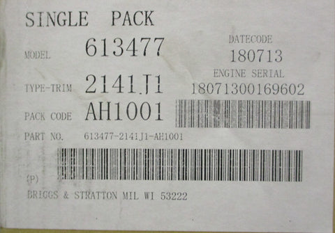 Briggs & Stratton 613477-2141-J1 Vanguard Small Engine 35HP 993cc 1-1/8" Shaft
