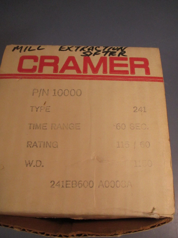 Cramer Type 241E-A P/N 10000 60 Second Timer W.D. 1150 115/60 SW 15A 241EB6000