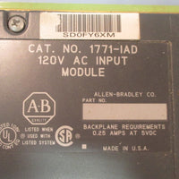 Allen Bradley 1771IAD 120V AC Input Module 0.25 Amps at 5VDC Used