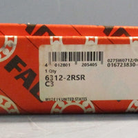 FAG 6312-2RSR-C3 Deep Groove Ball Bearing 60mm ID 130mm OD 31mm W