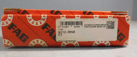 FAG 6312-2RSR-C3 Deep Groove Ball Bearing 60mm ID 130mm OD 31mm W