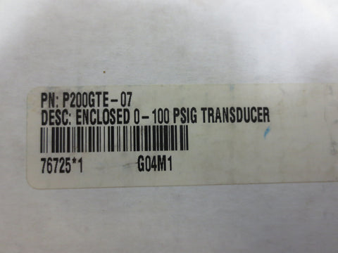 KELE & ASSOCIATES TRANSDUCER WITH ENCLOSURE 0100 PSI P200GTE07
