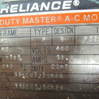 Reliance P32G350H Motor 40 HP Duty Master 1765 RPM 460 Volt 324T Frame