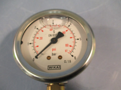WIKA 0-6 BAR / 0-87 psi EN837-1 Liquid Filled Pressure Gauge